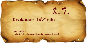 Krakauer Tünde névjegykártya